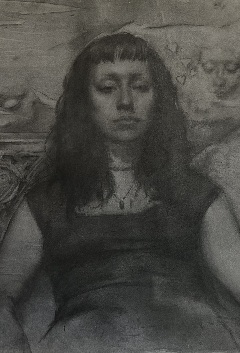 black & white female portrait