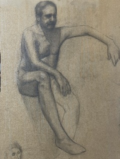 full body drawing sitting
